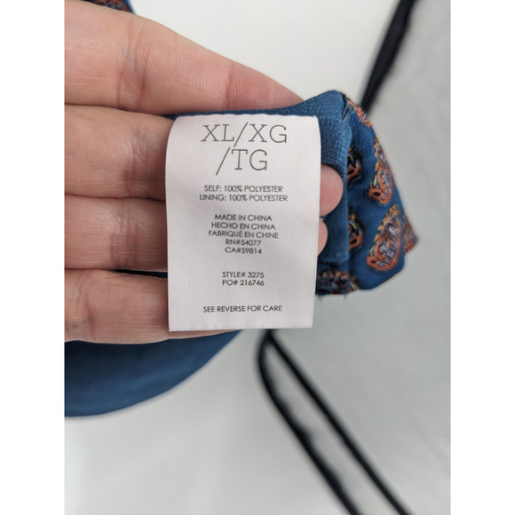 Cabi Blouse Womens XL Blue Ruffle Sleeveless Sheer Floral Geometric Pattern Top - Picture 6 of 9